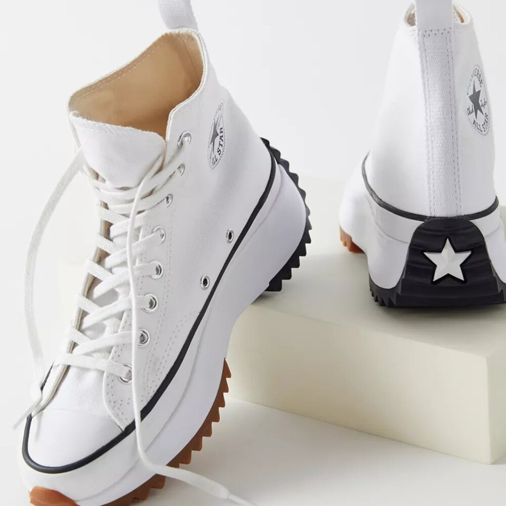 Converse White High-Top Platform Run Hike Sneakers